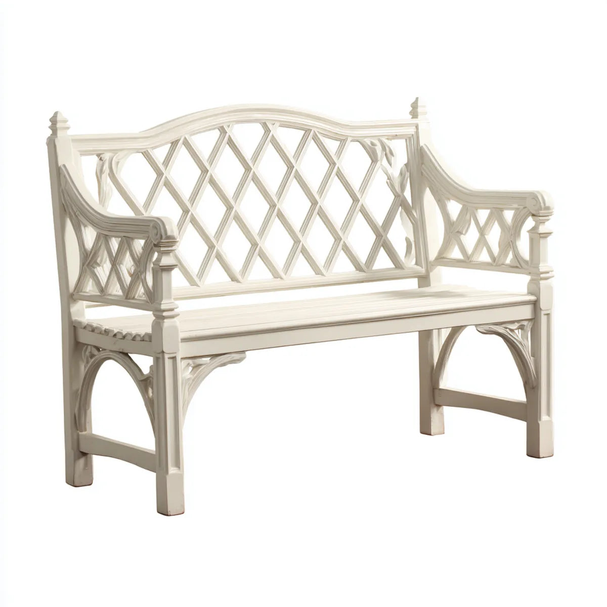 Ławka ogrodowa 2 białe fotele odlewane aluminiowo zakrzywione do tyłu 122 x 61 x 93 cm