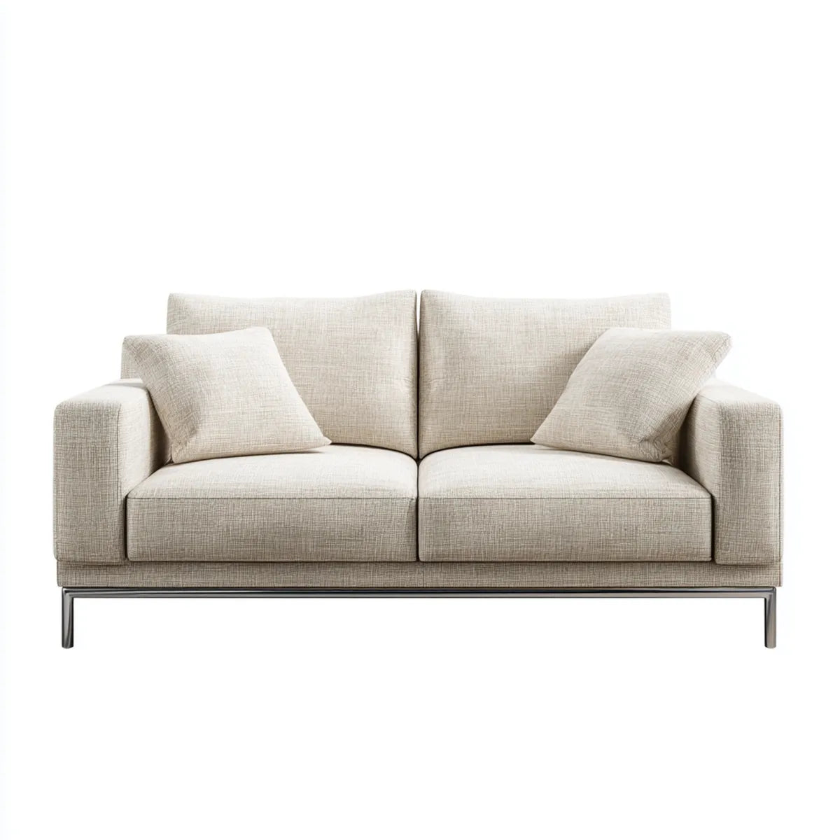 Sofa 2 miejsca beżowy prostokątna poliester 170 x 88 x 84 cm