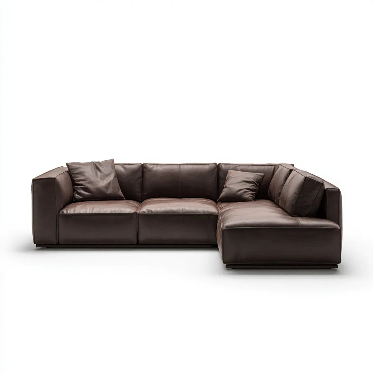 Sofa, Kanapa narożna 4 ciemnobrązowe fotele ze skóry PU 280 x 170 x 85 cm