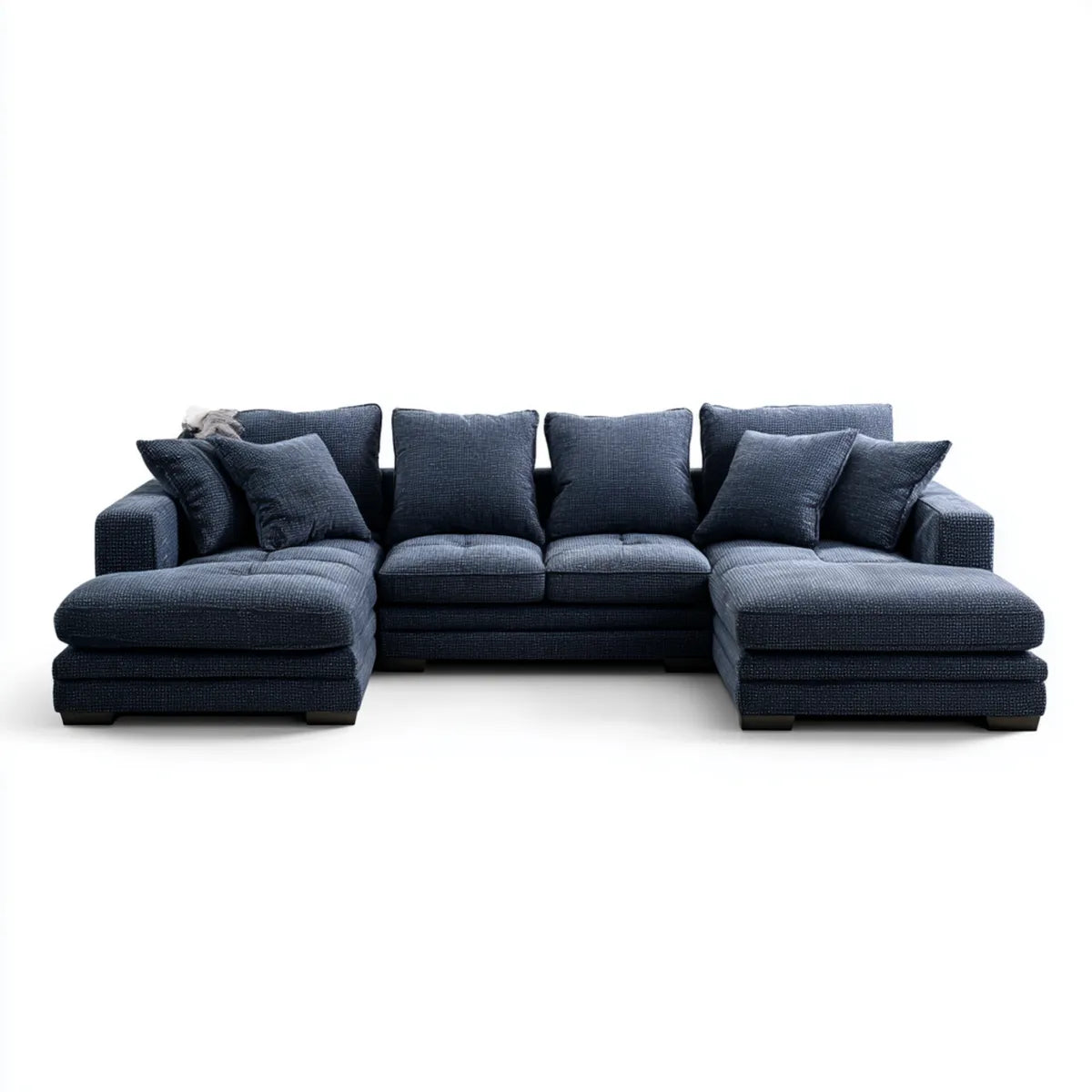 Sofa, Ciemnoniebieski 300 x 180 x 85 cm ciemnoniebieski narożnik sofa w poliestrze z szewcem longa