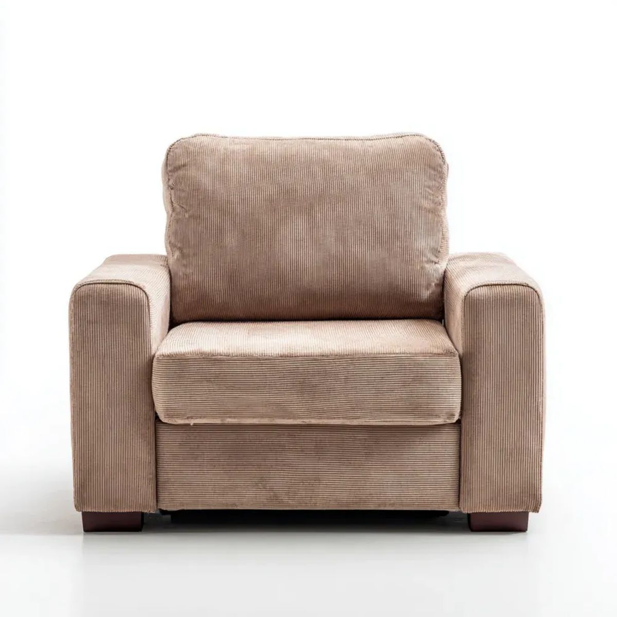 Fotel, 1-fotel w poliestrze żebrowane Berevelvet, 100 x 90 x 85 cm
