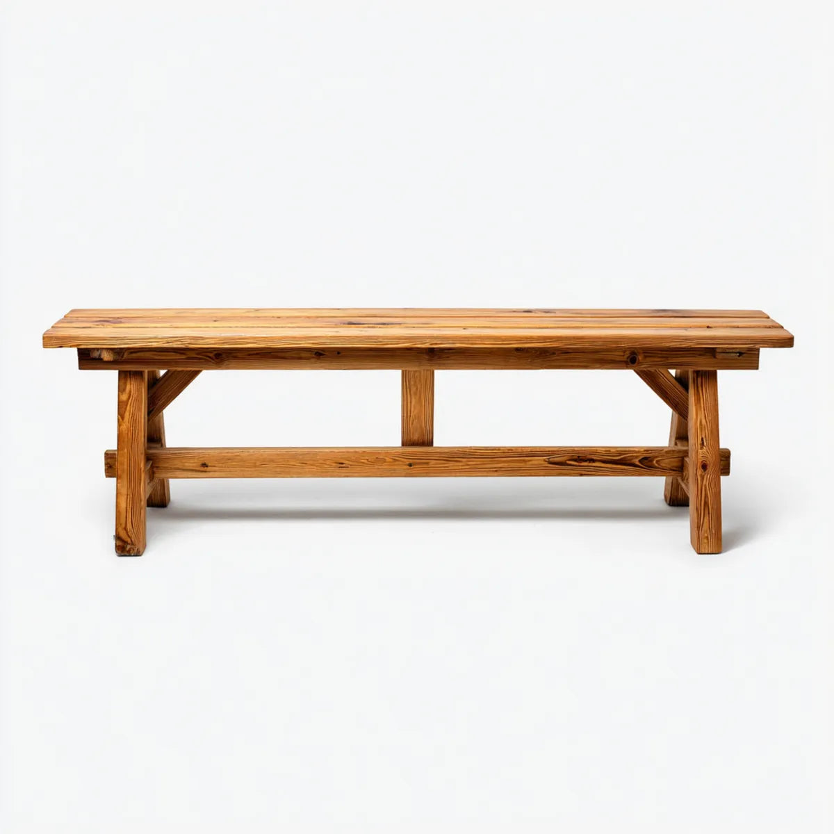 Ławka ogrodowa w litej brązowej sosnie 180 x 35 x 45 cm prostokątnej