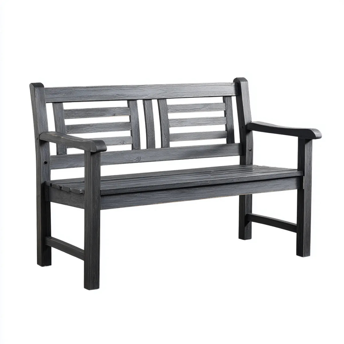Ławka ogrodowa 2 czarny polipropylen kwadratowy kształt 120 x 60 x 88 cm