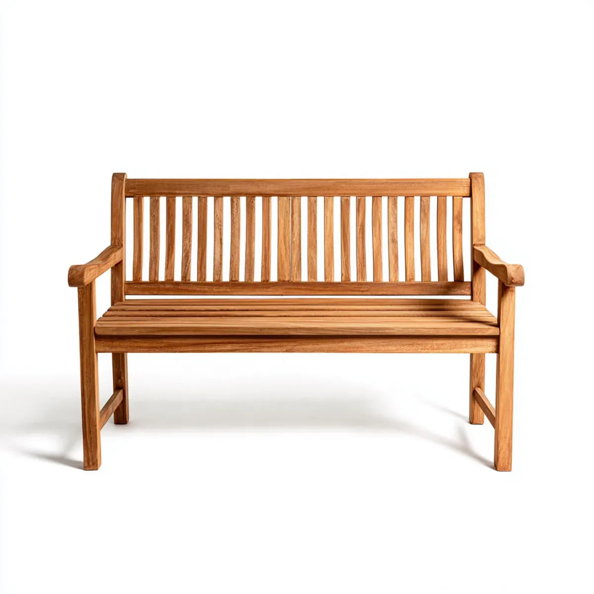 Ławka ogrodowa 2 brązowe kwadraty w prostokątnym teku stałym 120 x 65 x 90 cm