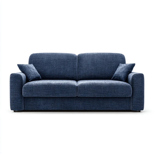 Sofa 2 granatowy niebieski miejsca 180 x 85 x 85 cm w prostokątnym poliestrze