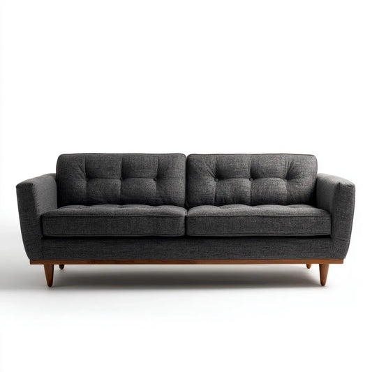 Sofa 3 umieszcza szary antracyt 200 x 85 x 84 cm w prostokątnym kształcie poliestru