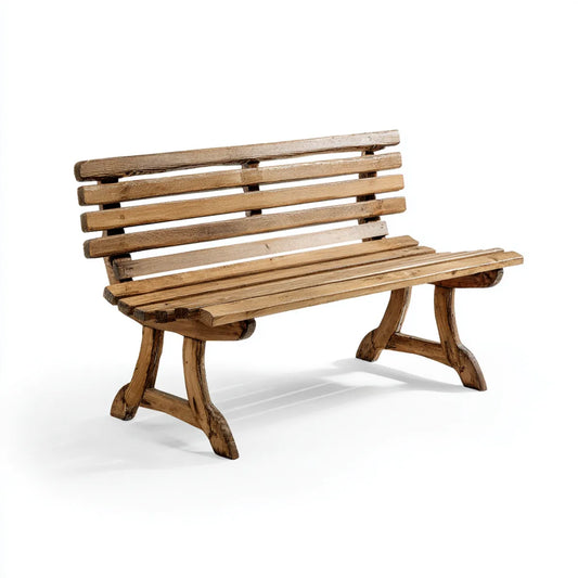 Ławka ogrodowa 3 naturalne brązowe kwadraty w prostokątnym litym drewnie 150 x 60 x 85 cm
