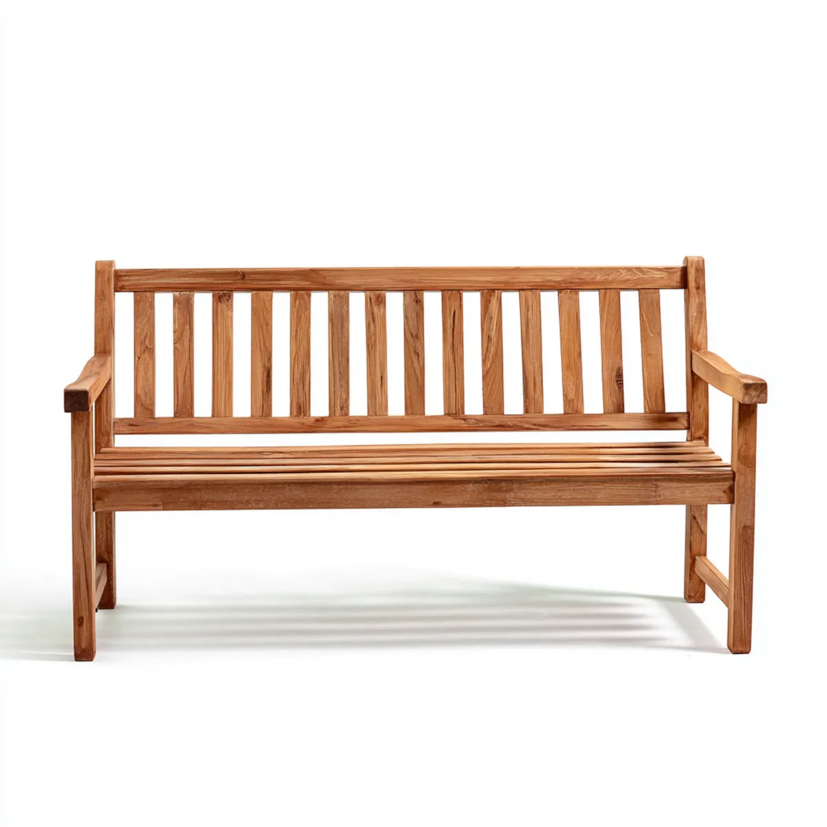 Ławka ogrodowa 3 brązowe siedzenia 150 x 60 x 90 cm w prostokątnym teku stałym