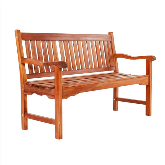 Ławka ogrodowa 2 brązowe siedzenia w litym drewnie akacyjnym 120 x 60 x 90 cm prostokątne