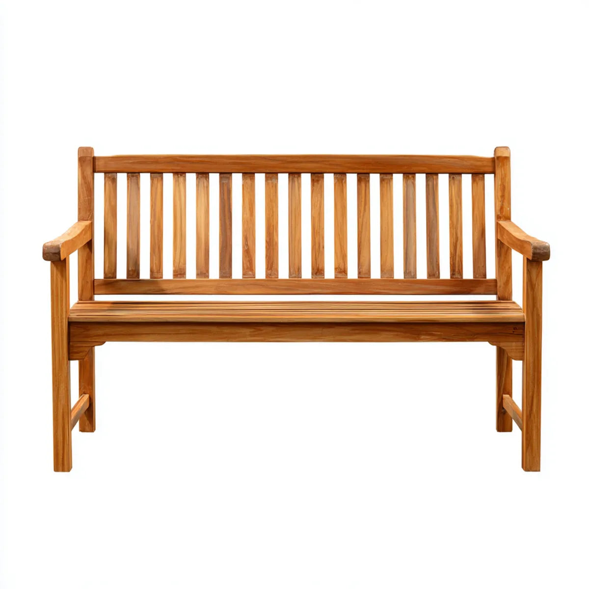 Ławka ogrodowa 2 brązowe kwadraty w prostokątnym teku stałym 120 x 65 x 90 cm