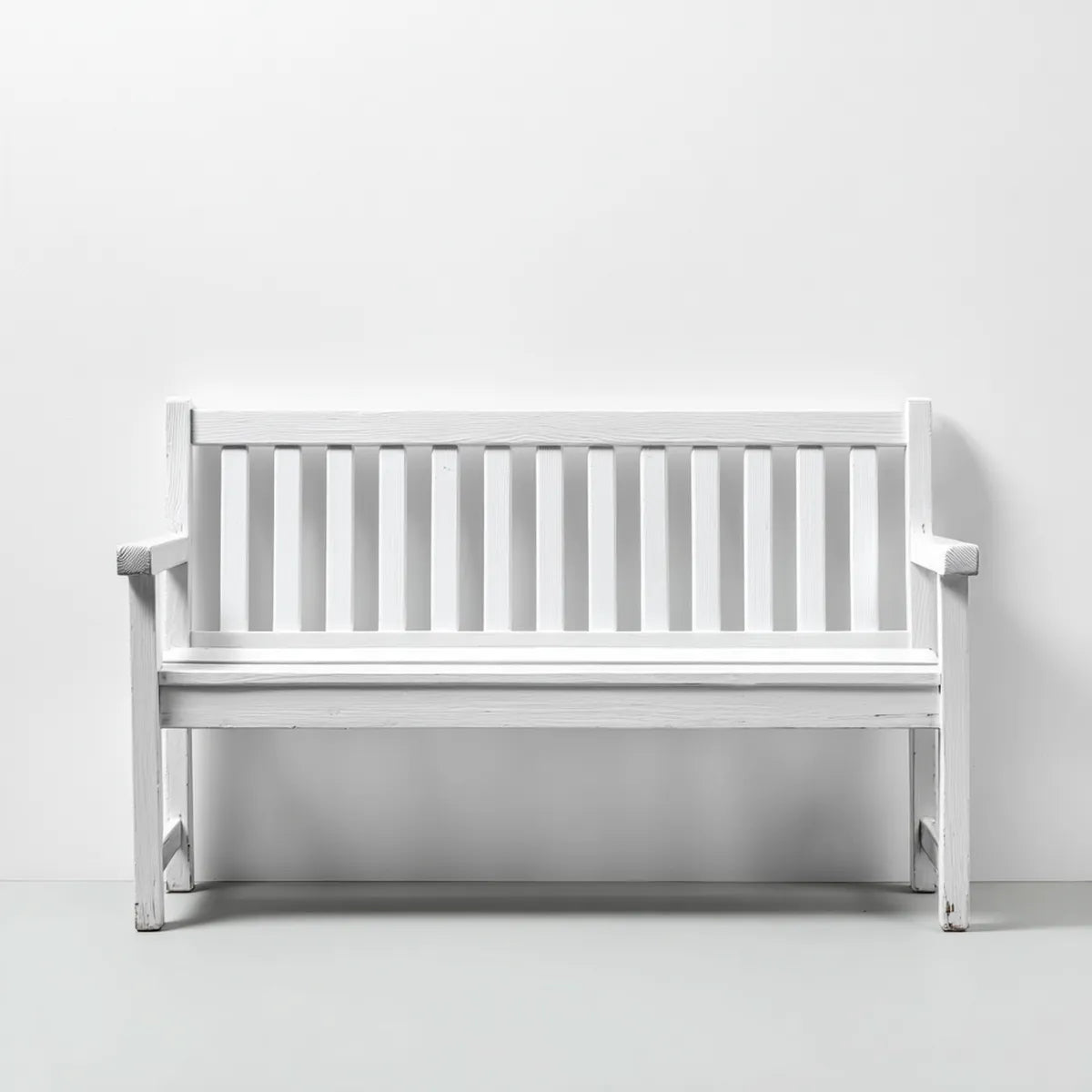 Ławka ogrodowa, 2 kwadratowe białe ławka ogrodowa w prostokątnej litej sosnie 120 x 62 x 90 cm