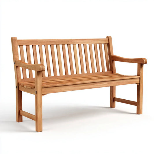 Ławka ogrodowa 2 naturalne kwadraty z litego drewna 120 x 65 x 92 cm prostokątne